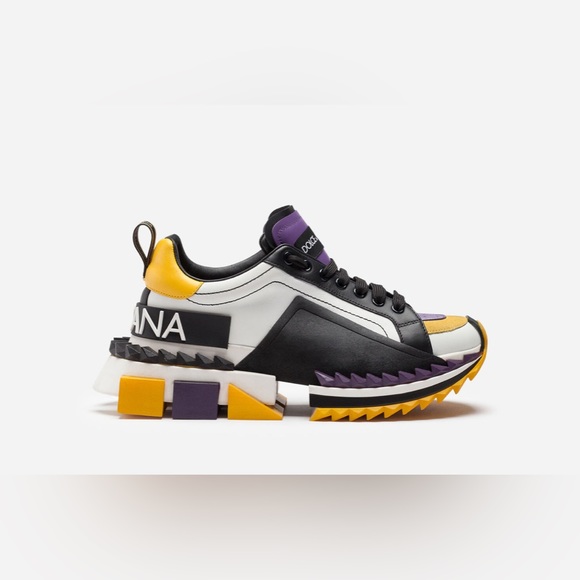 DOLCE & GABBANA Super Queen Multicolor Leather Sneakers - Picture 1 of 13